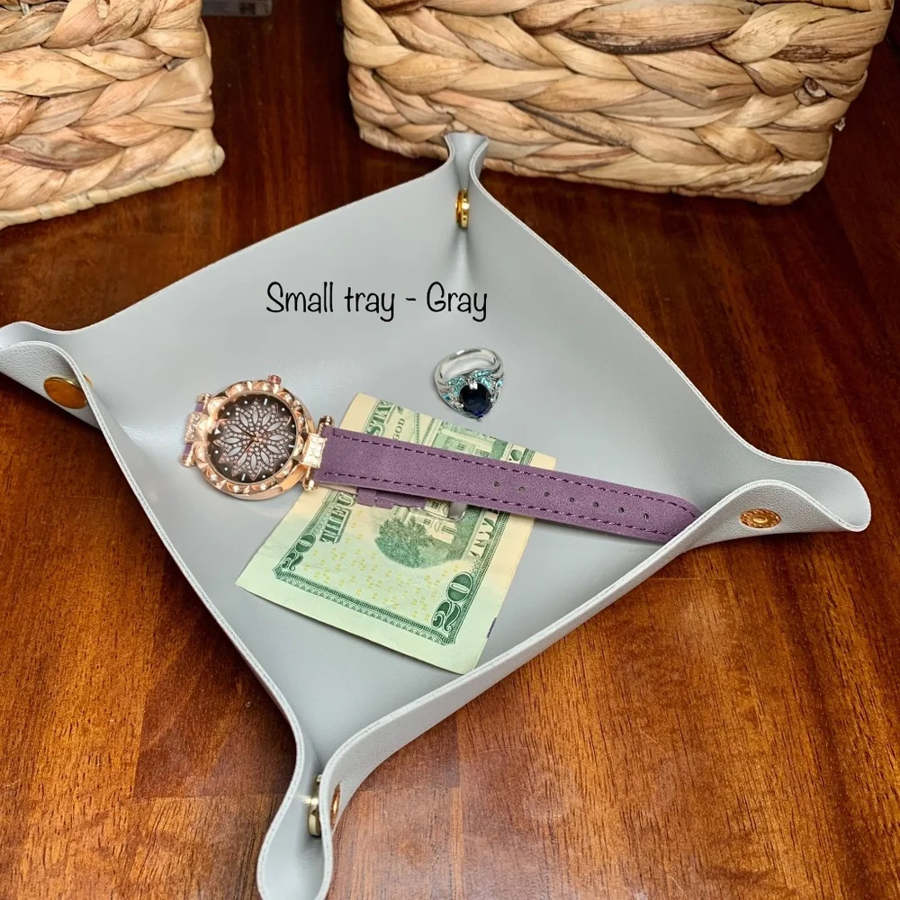 Snap Travel Valet Tray, Catchall, Vegan Leather